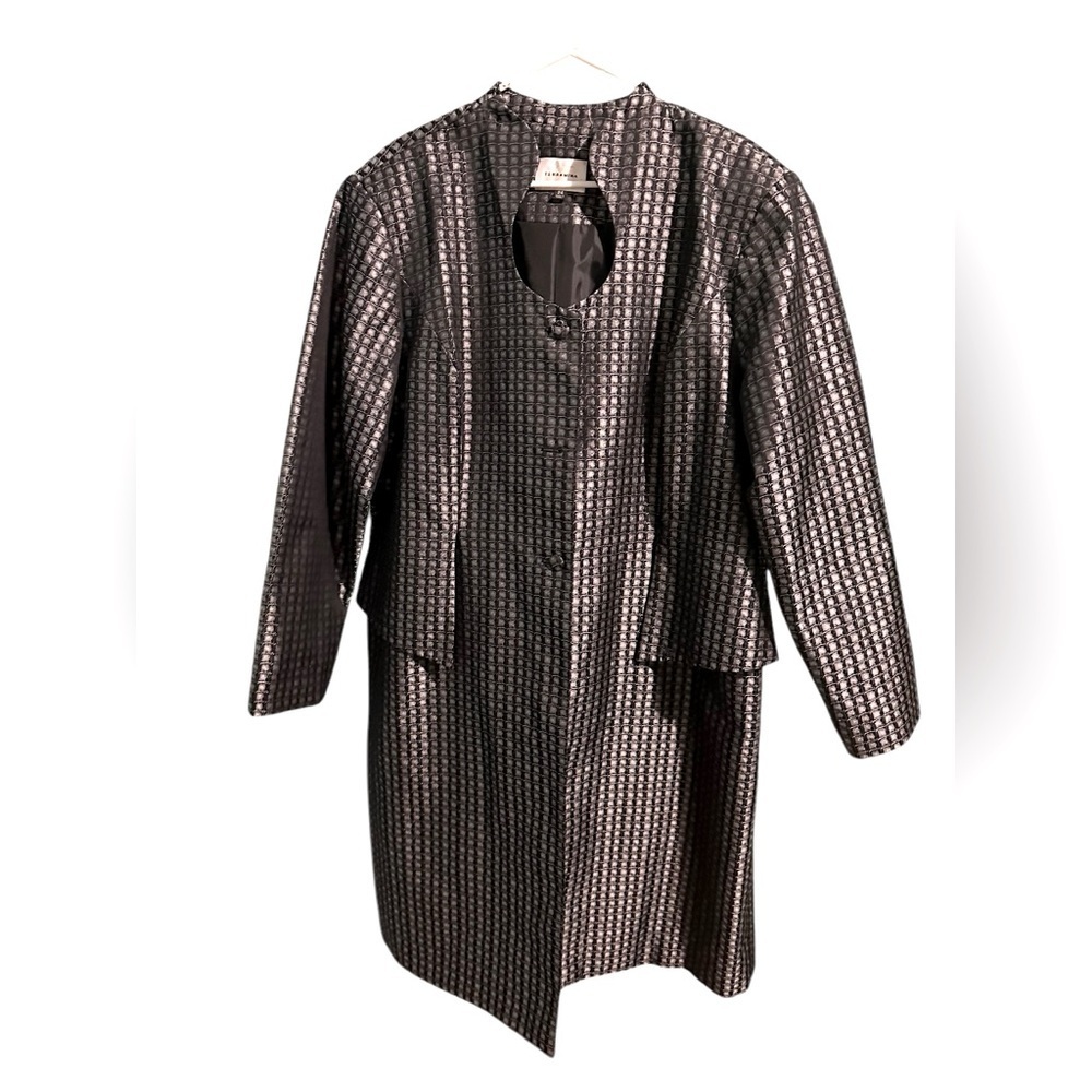 Terramina Elegant Black Patterned Women's Coat size 24